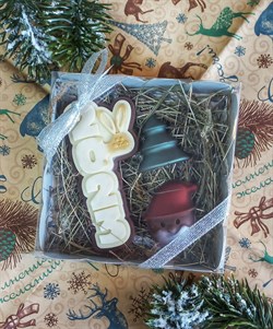 Подарочный набор фигурного шоколада на Новый год "С Новым 2023 годом!" в новогодней упаковке - фото 9731